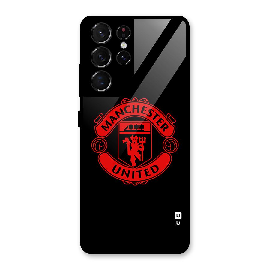 Bold Mancheter United Glass Back Case for Galaxy S21 Ultra 5G