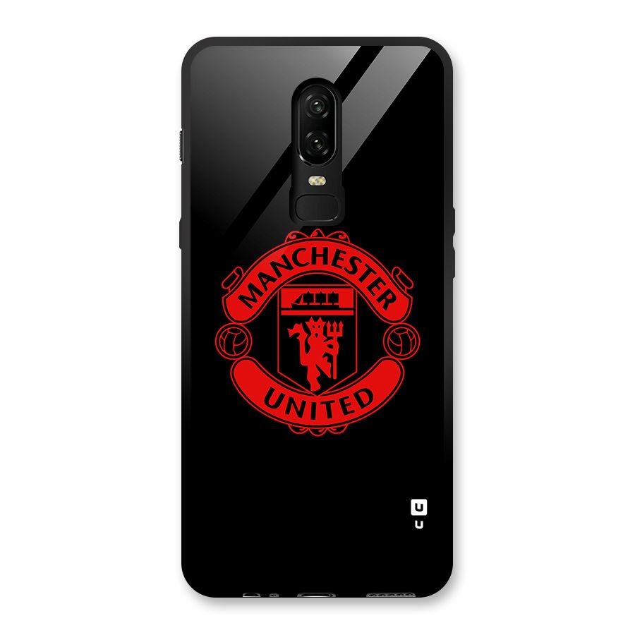 Bold Mancheter United Glass Back Case for OnePlus 6