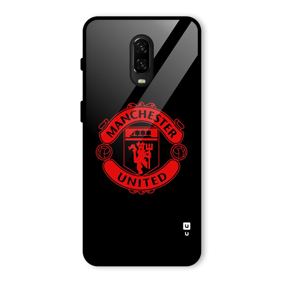 Bold Mancheter United Glass Back Case for OnePlus 6T