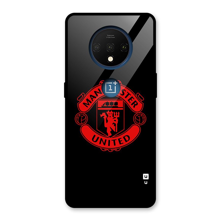 Bold Mancheter United Glass Back Case for OnePlus 7T
