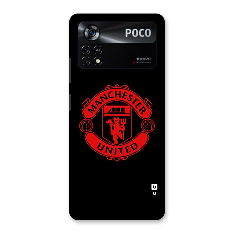 Bold Mancheter United Glass Back Case for Poco X4 Pro 5G