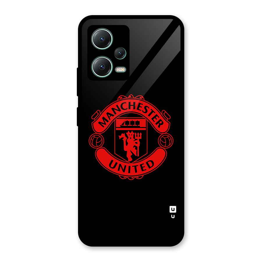 Bold Mancheter United Glass Back Case for Poco X5