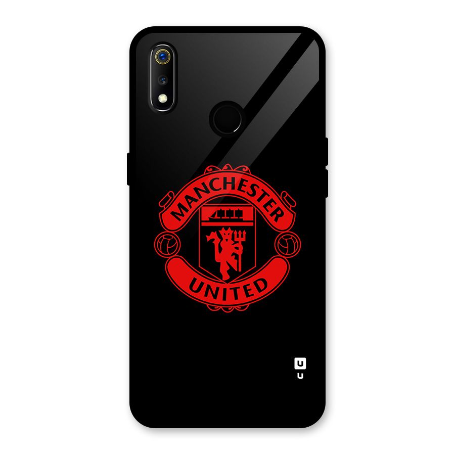 Bold Mancheter United Glass Back Case for Realme 3i