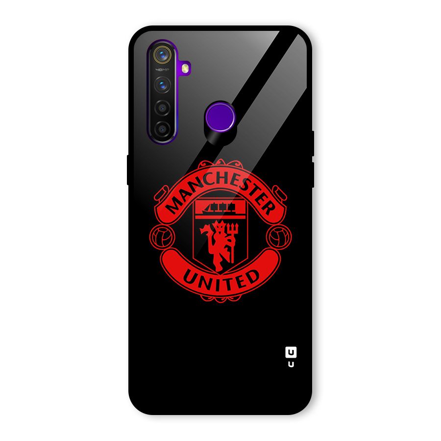 Bold Mancheter United Glass Back Case for Realme 5 Pro