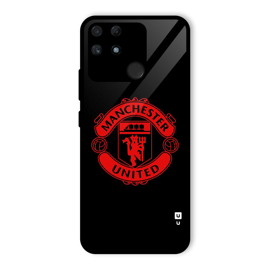 Bold Mancheter United Glass Back Case for Realme Narzo 50A