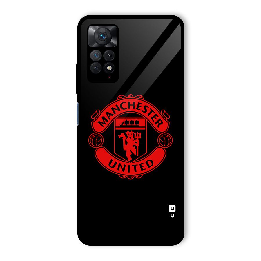 Bold Mancheter United Glass Back Case for Redmi Note 11 Pro