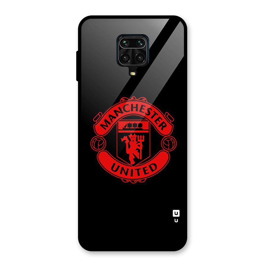 Bold Mancheter United Glass Back Case for Redmi Note 9 Pro