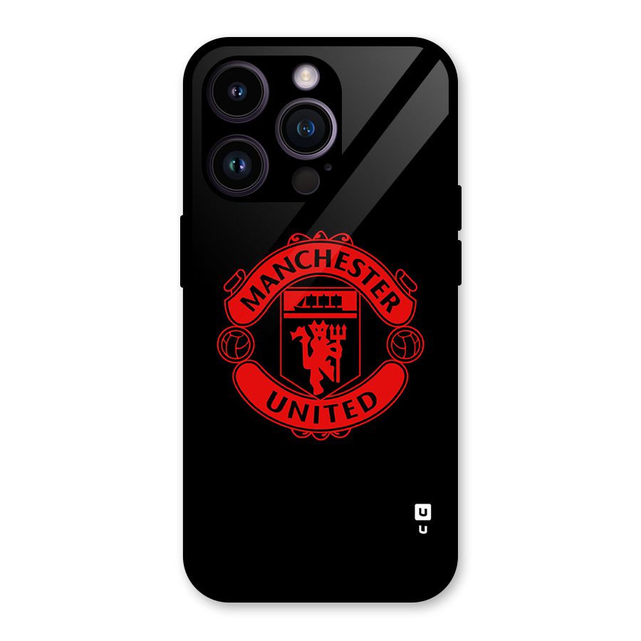 Bold Mancheter United Glass Back Case for iPhone 14 Pro
