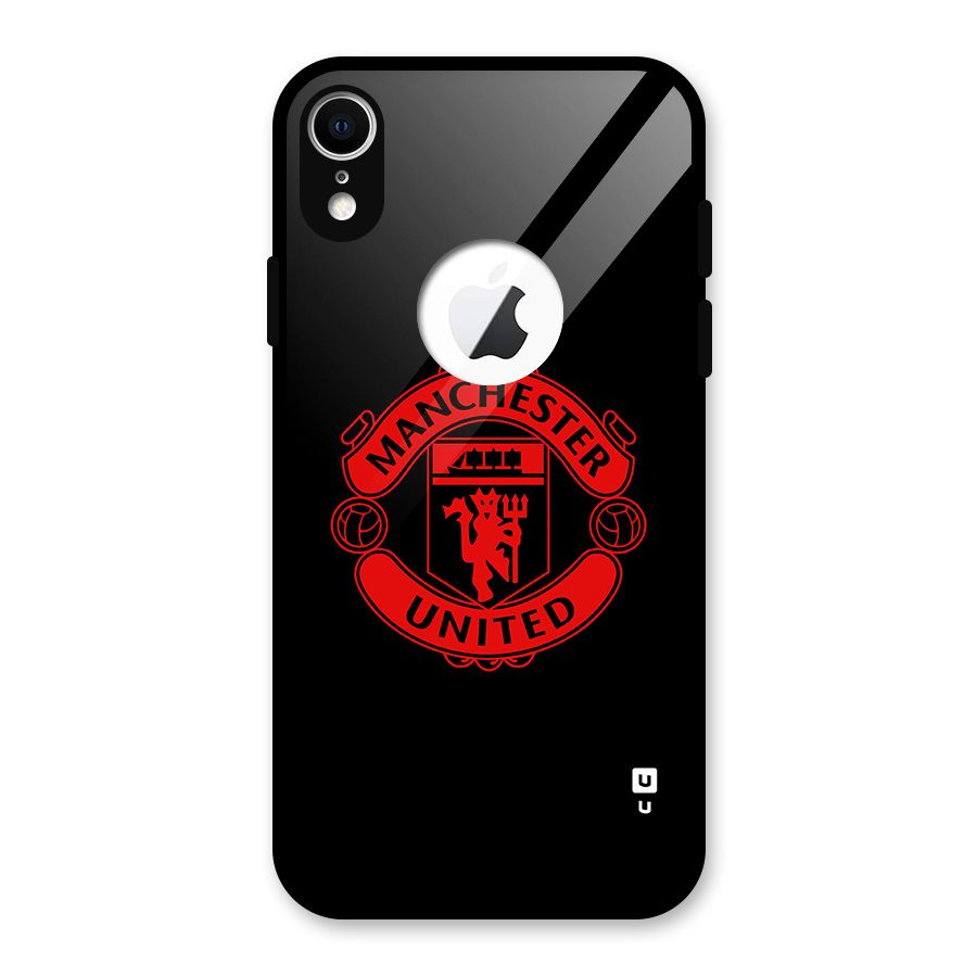 Bold Mancheter United Glass Back Case for iPhone XR Logo Cut