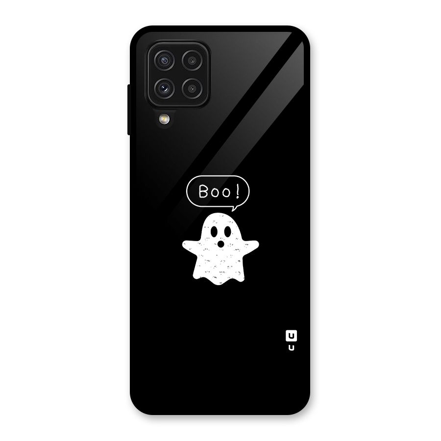 Boo Cute Ghost Glass Back Case for Galaxy A22 4G