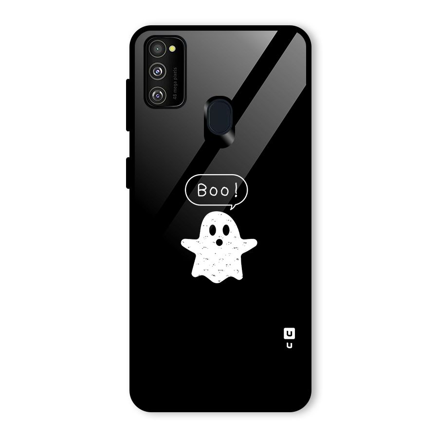 Boo Cute Ghost Glass Back Case for Galaxy M30s