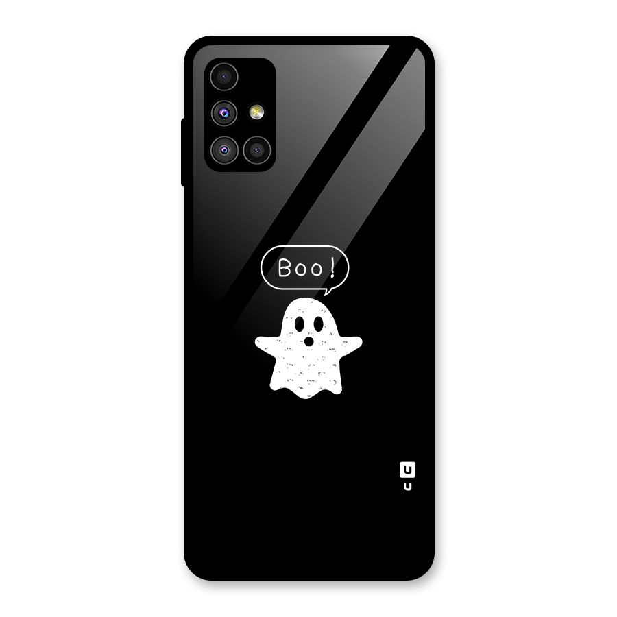 Boo Cute Ghost Glass Back Case for Galaxy M51