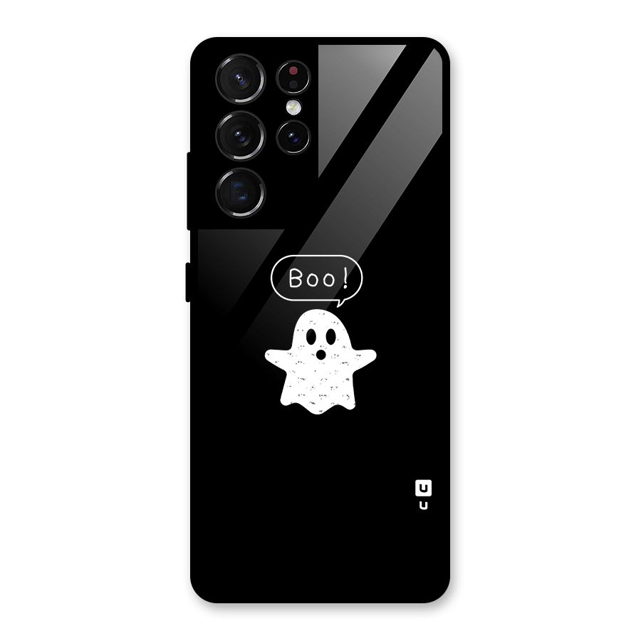 Boo Cute Ghost Glass Back Case for Galaxy S21 Ultra 5G