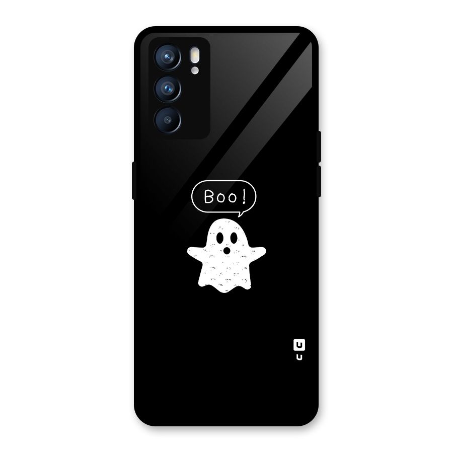 Boo Cute Ghost Glass Back Case for Oppo Reno6 5G