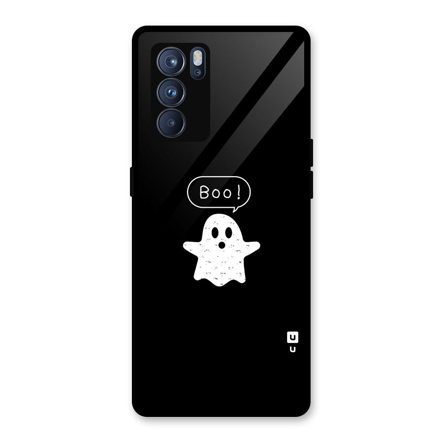 Boo Cute Ghost Glass Back Case for Oppo Reno6 Pro 5G