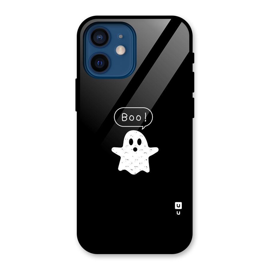 Boo Cute Ghost Glass Back Case for iPhone 12 Mini