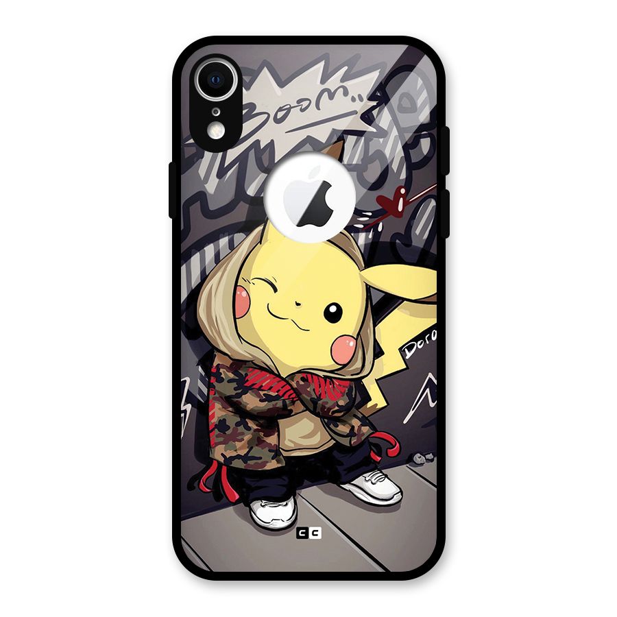 Boom Fun Glass Back Case for iPhone XR Logo Cut