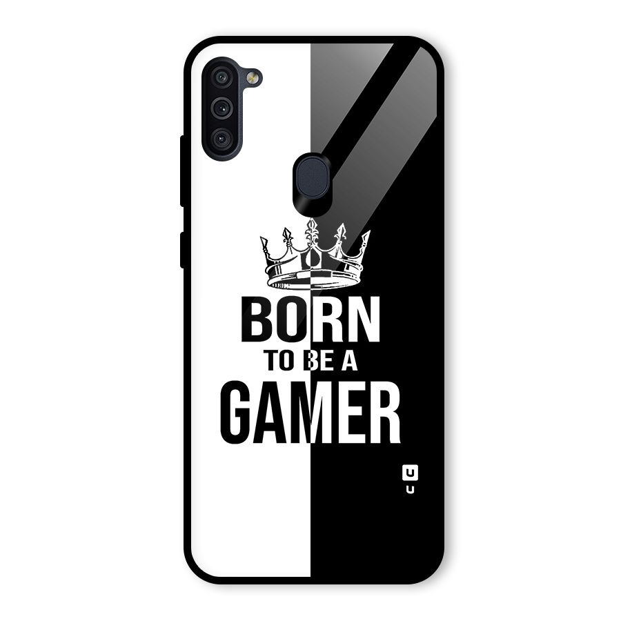 Born To Be Gamer Glass Back Case for Galaxy M11