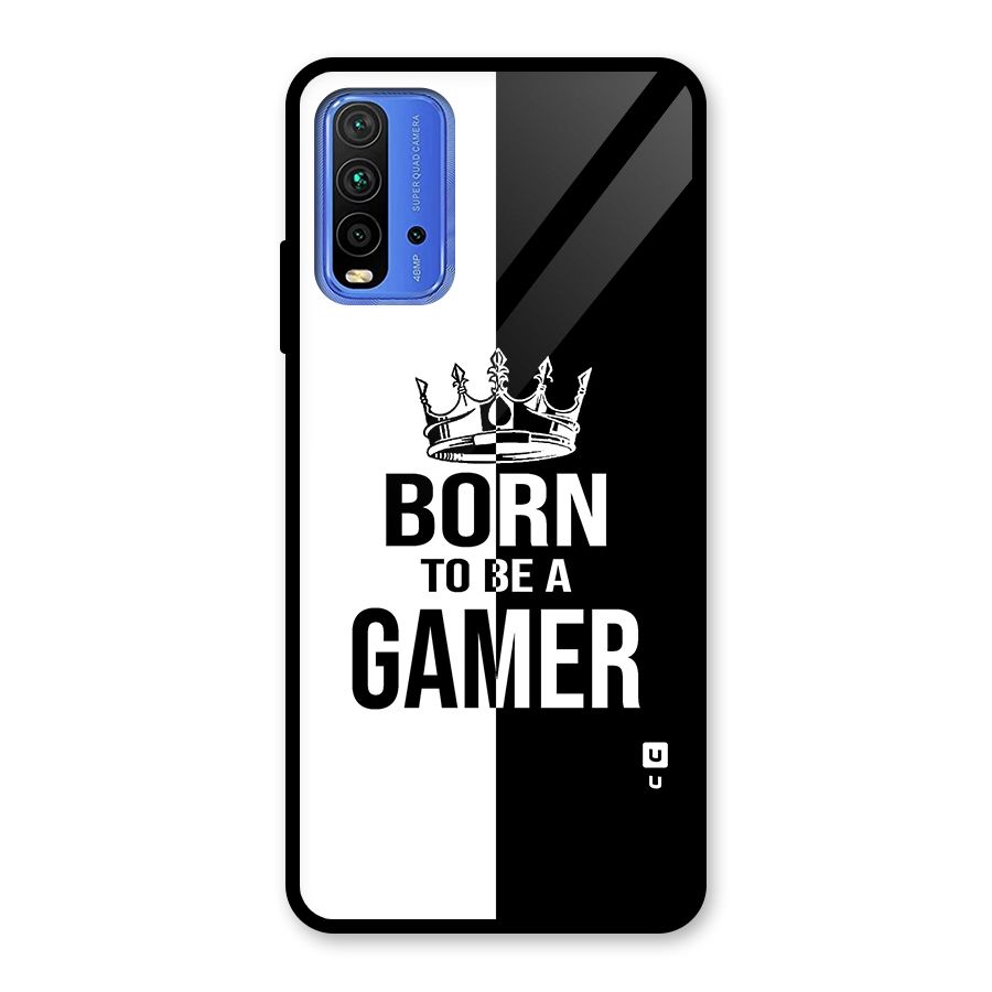 Born To Be Gamer Glass Back Case for Redmi 9 Power
