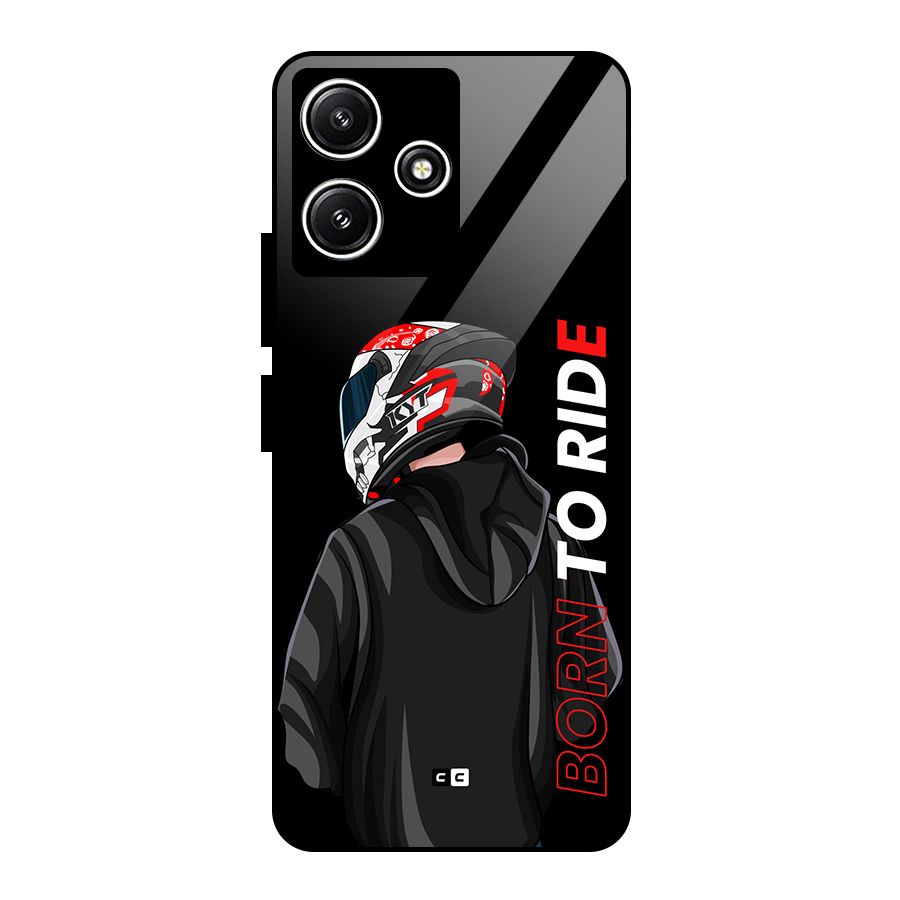 Born To Ride Glass Back Case for Poco M6 Pro