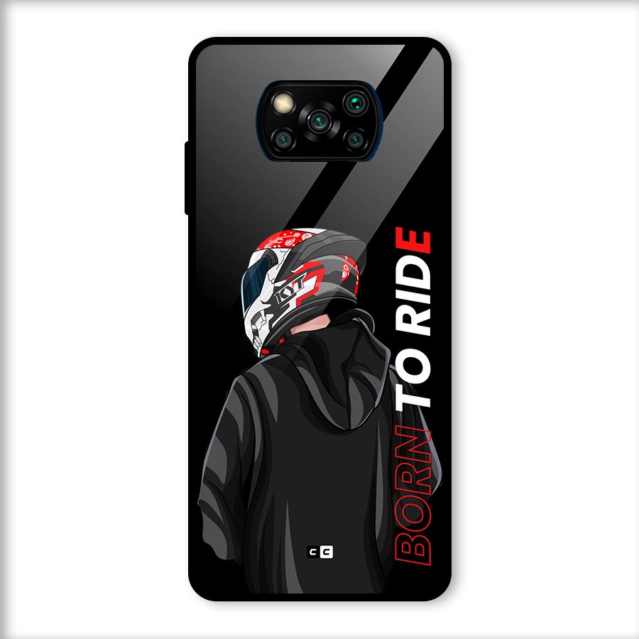 Born To Ride Glass Back Case for Poco X3