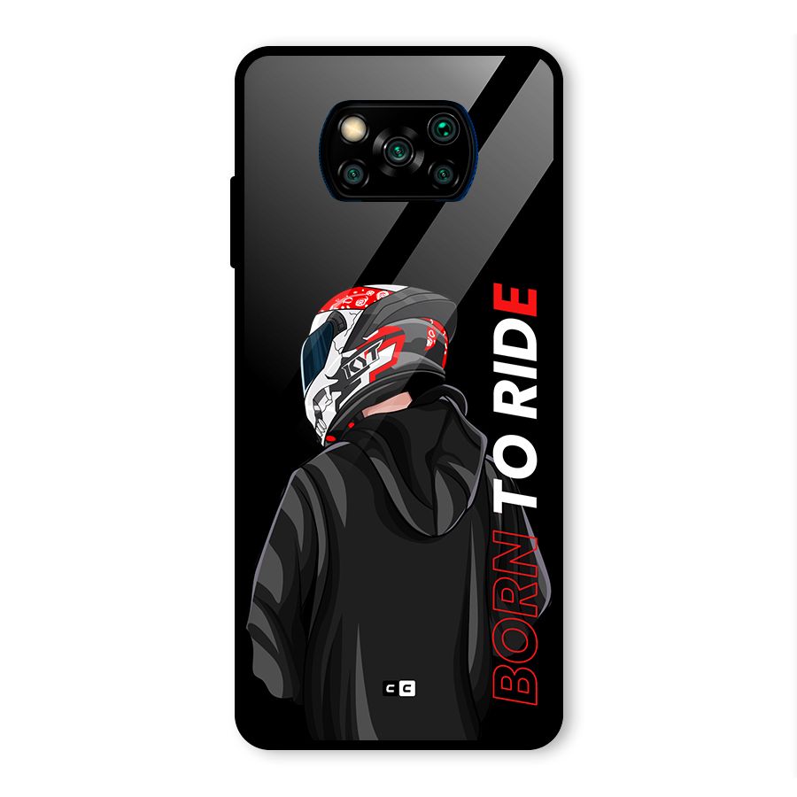 Born To Ride Glass Back Case for Poco X3 Pro