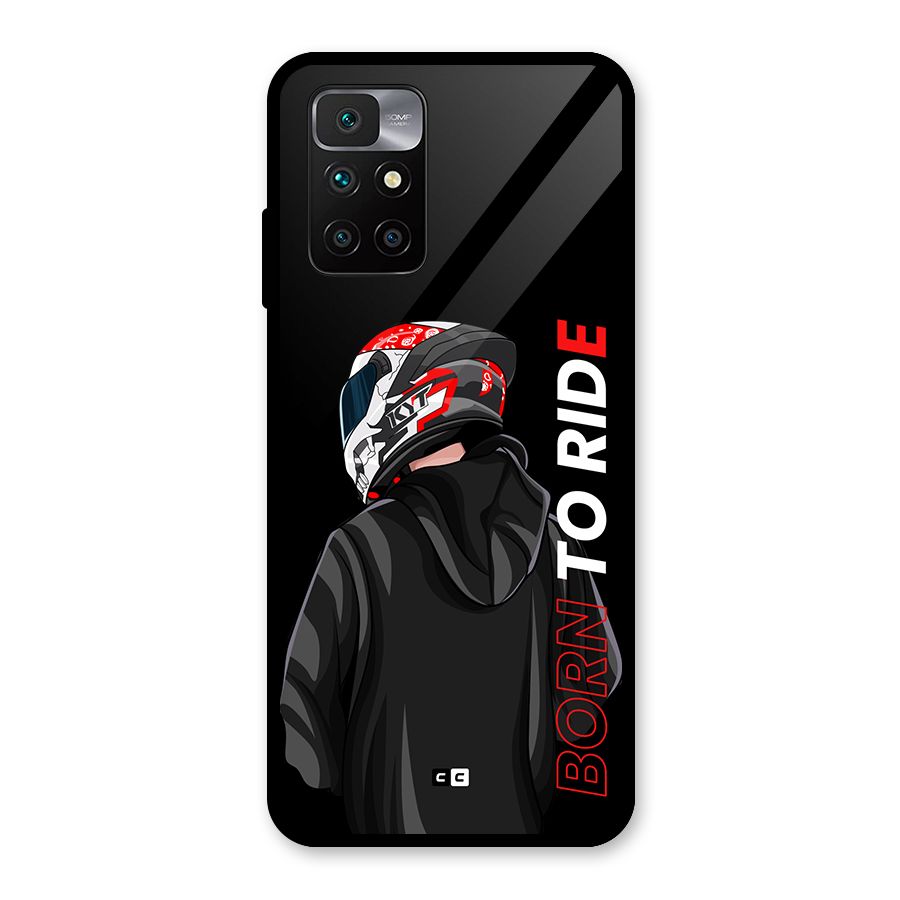 Born To Ride Glass Back Case for Redmi 10 Prime
