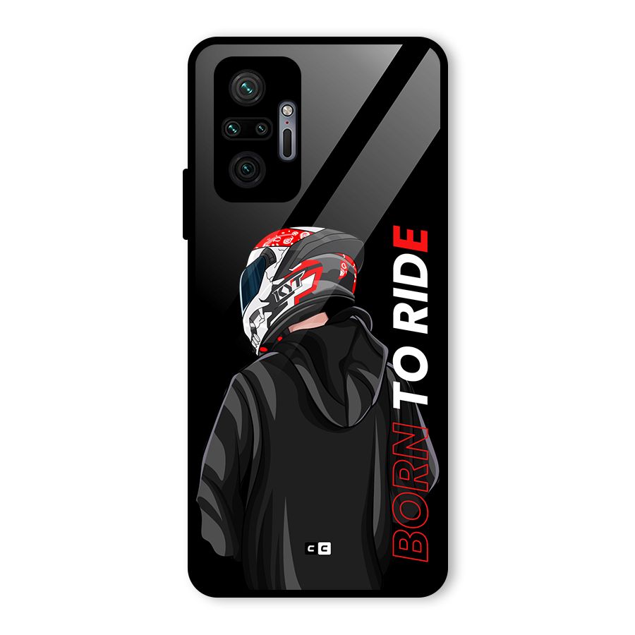 Born To Ride Glass Back Case for Redmi Note 10 Pro