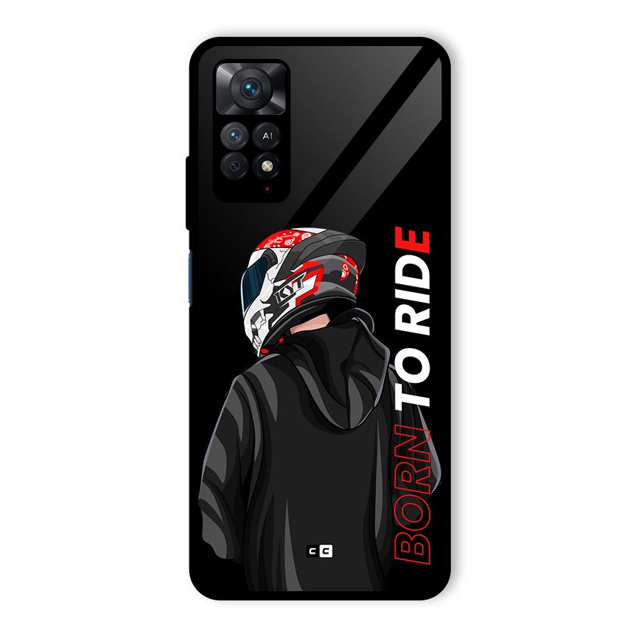 Born To Ride Glass Back Case for Redmi Note 11 Pro