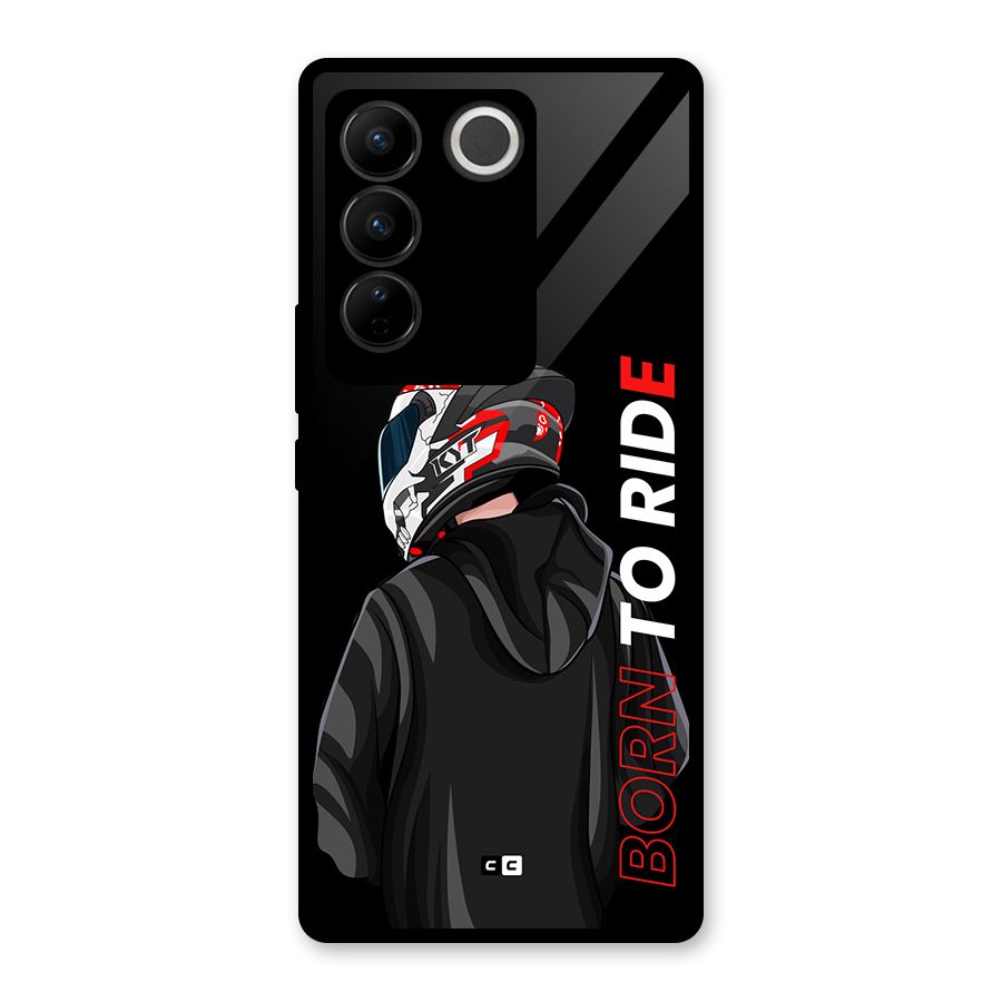 Born To Ride Glass Back Case for Vivo V27 Pro
