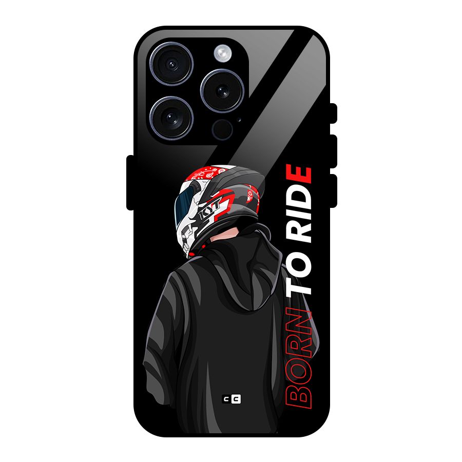 Born To Ride Glass Back Case for iPhone 15 Pro