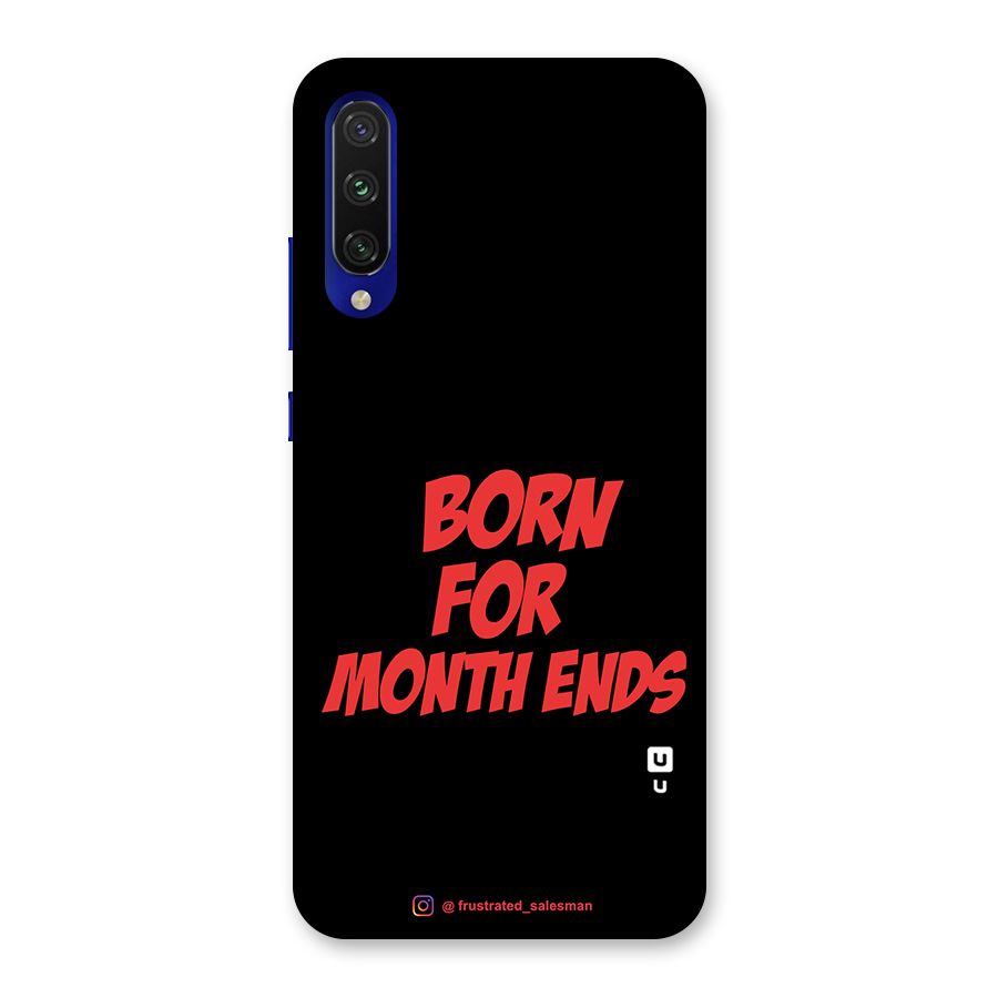 Born for Month Ends Black Glass Back Case for Mi A3