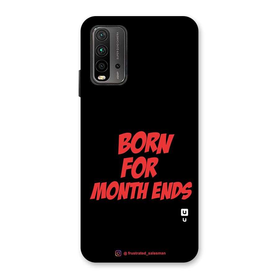 Born for Month Ends Black Glass Back Case for Redmi 9 Power