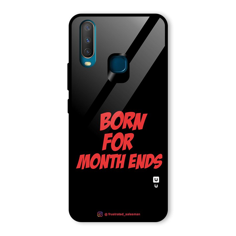 Born for Month Ends Black Glass Back Case for Vivo Y15