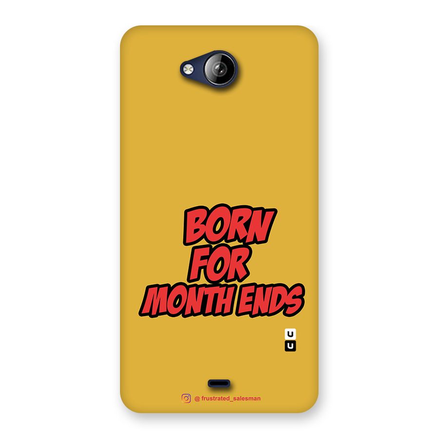 Born for Month Ends Mustard Yellow Back Case for Canvas Play Q355