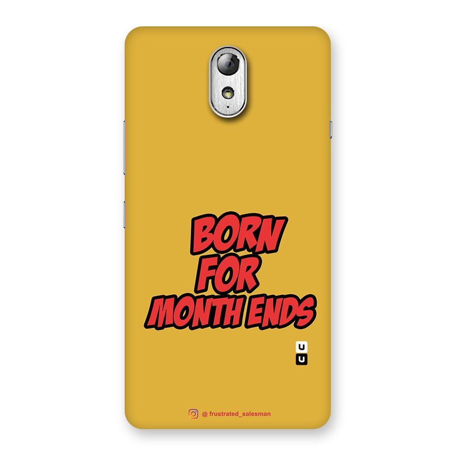 Born for Month Ends Mustard Yellow Back Case for Lenovo Vibe P1M