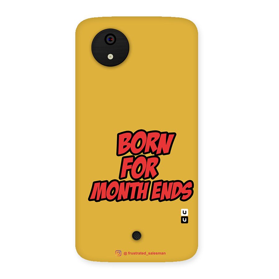 Born for Month Ends Mustard Yellow Back Case for Micromax Canvas A1
