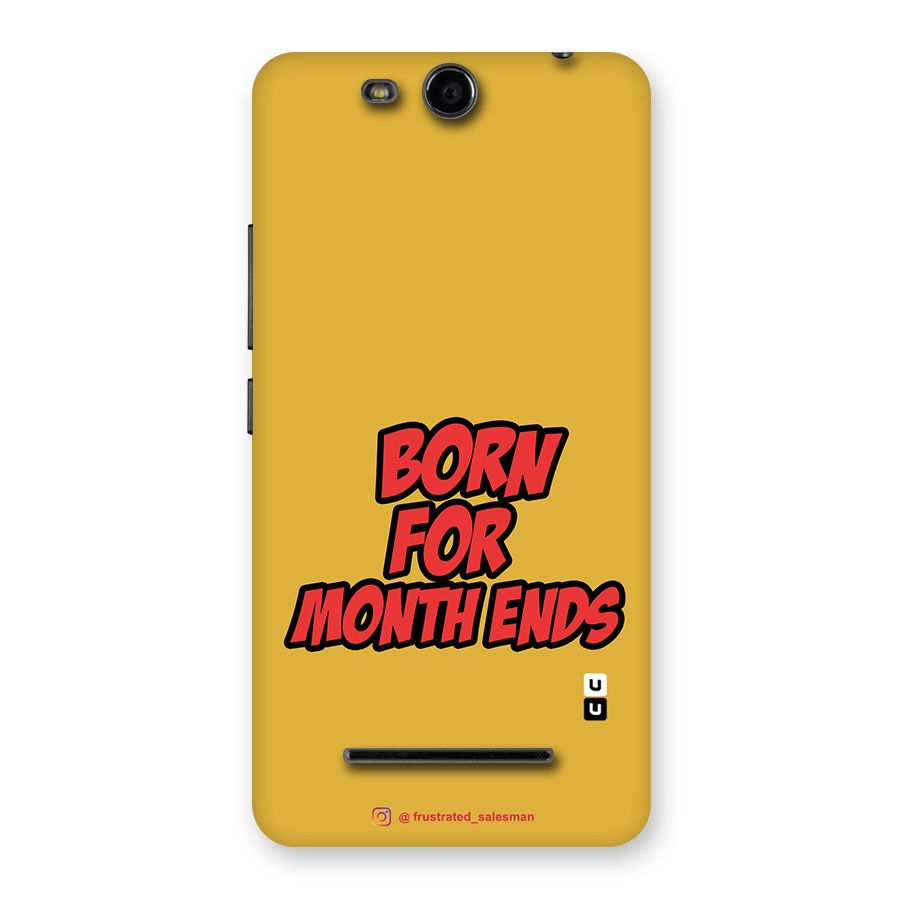 Born for Month Ends Mustard Yellow Back Case for Micromax Canvas Juice 3 Q392