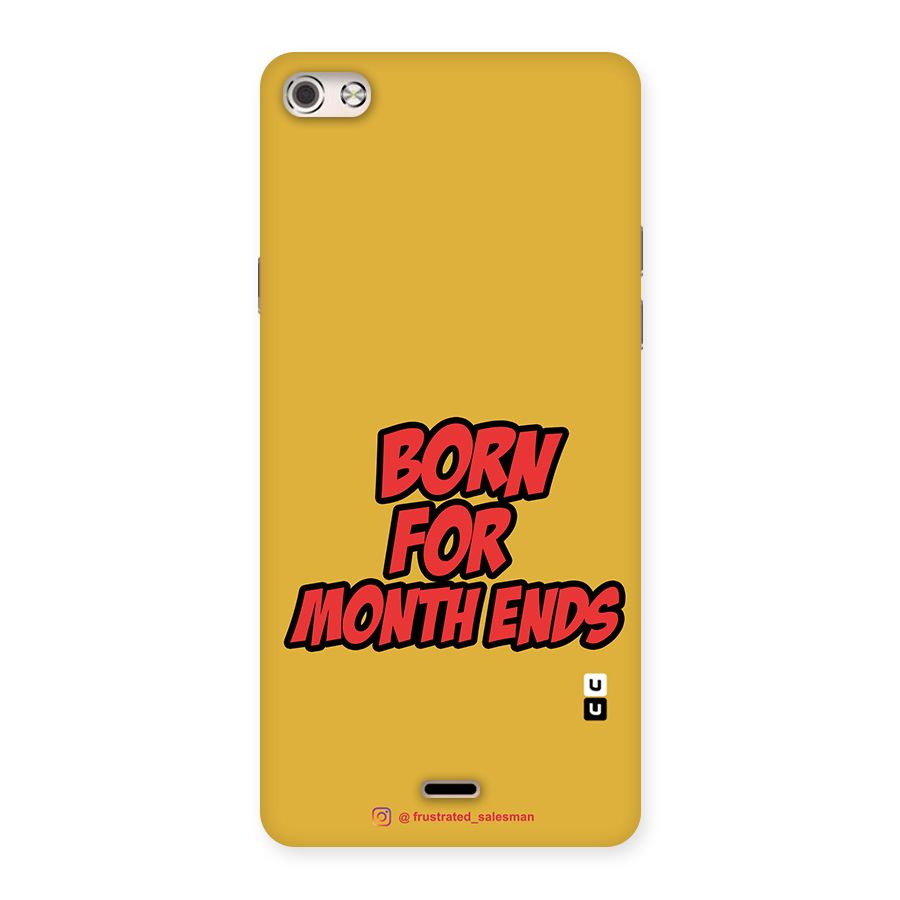 Born for Month Ends Mustard Yellow Back Case for Micromax Canvas Silver 5