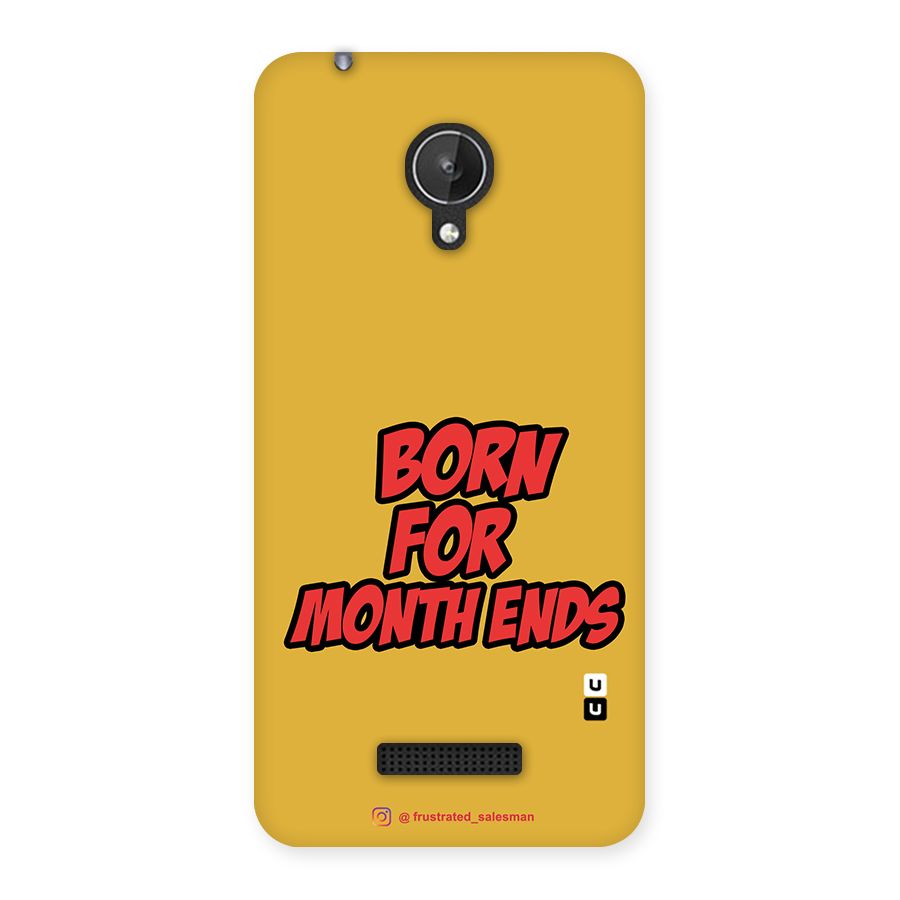 Born for Month Ends Mustard Yellow Back Case for Micromax Canvas Spark Q380
