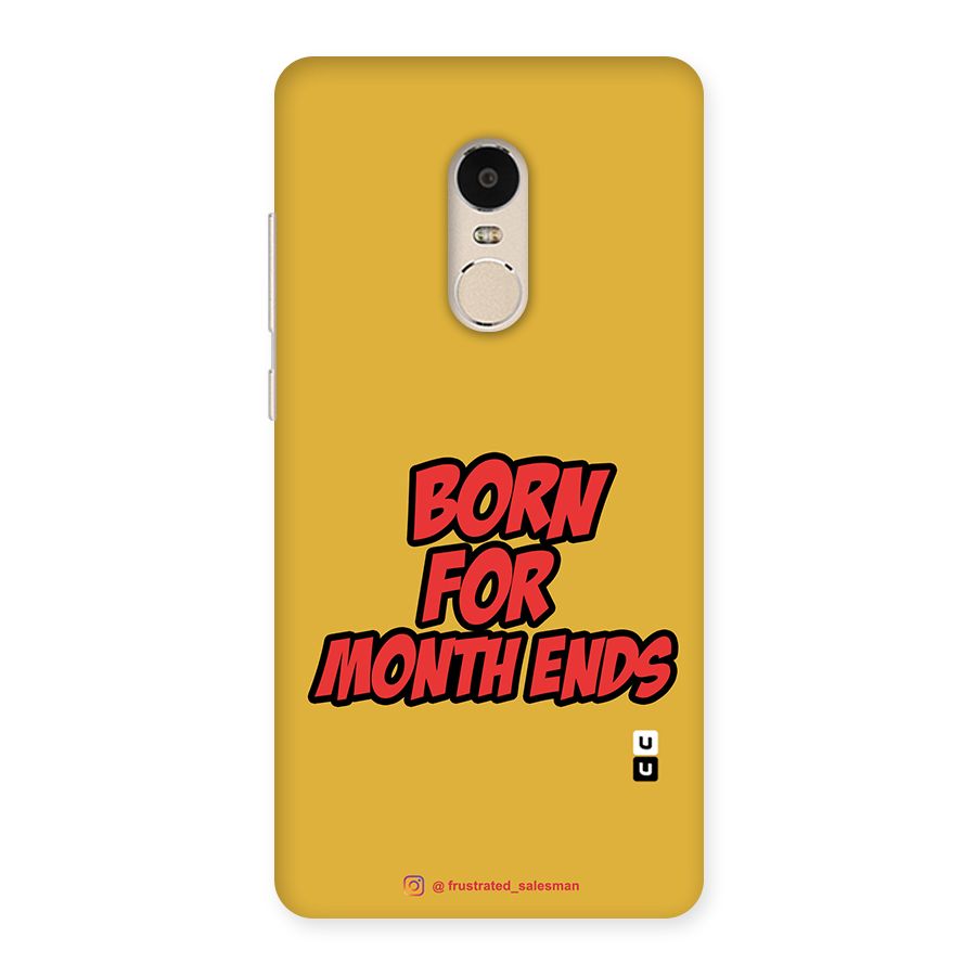 Born for Month Ends Mustard Yellow Back Case for Xiaomi Redmi Note 4