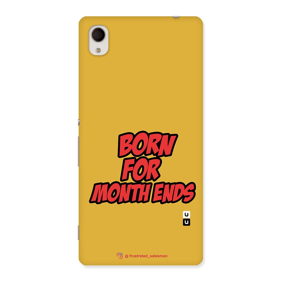 Born for Month Ends Mustard Yellow Back Case for Xperia M4 Aqua