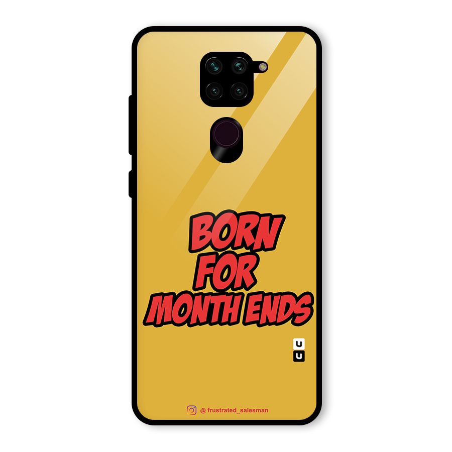 Born for Month Ends Mustard Yellow Glass Back Case for Redmi Note 9