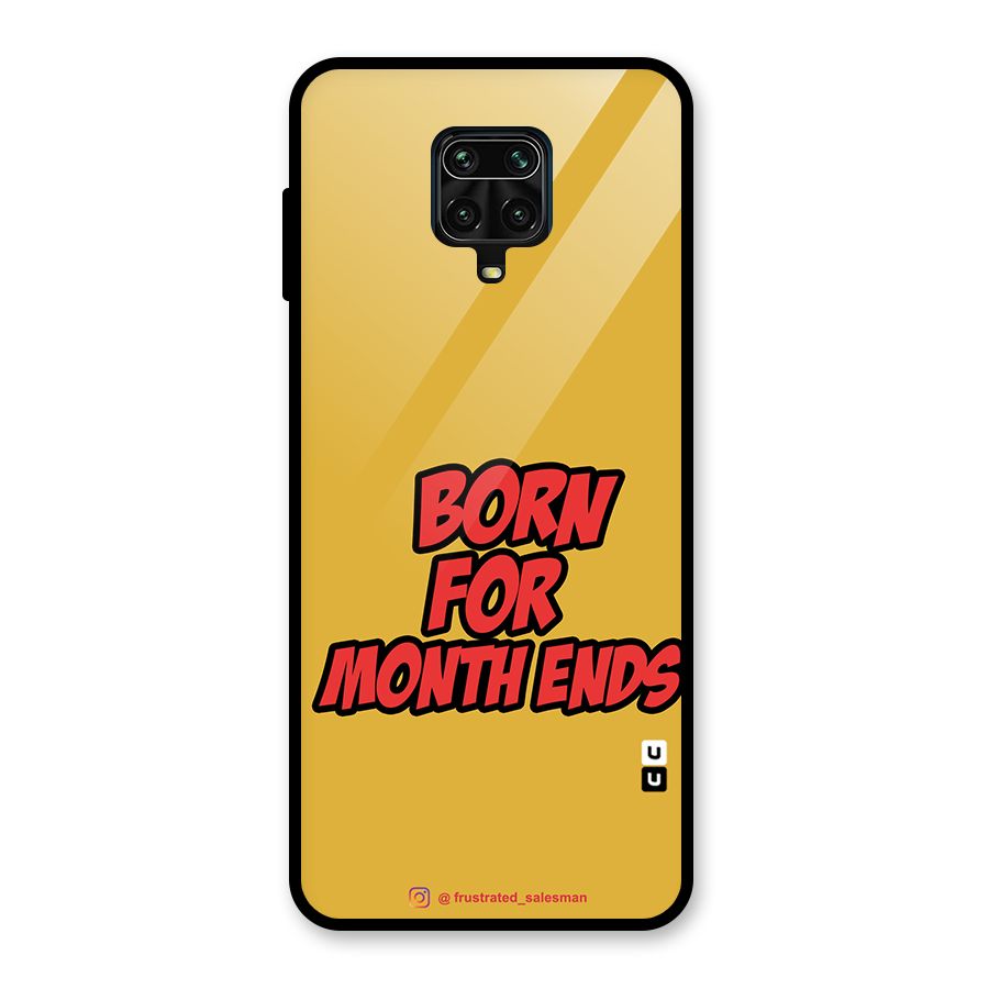 Born for Month Ends Mustard Yellow Glass Back Case for Redmi Note 9 Pro Max
