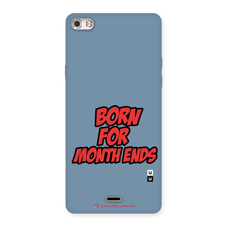 Born for Month Ends SteelBlue Back Case for Micromax Canvas Silver 5