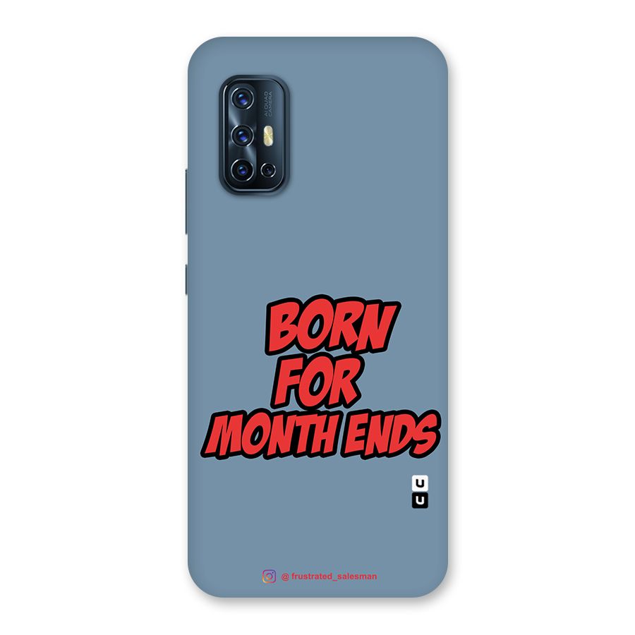 Born for Month Ends SteelBlue Glass Back Case for Vivo V17