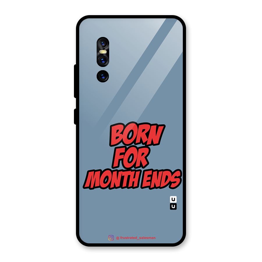 Born for Month Ends SteelBlue Glass Back Case for Vivo V15 Pro