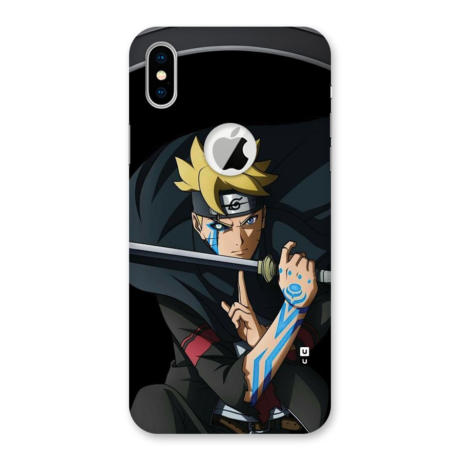 Boruto Uzumaki Stance Back Case for iPhone XS Logo Cut