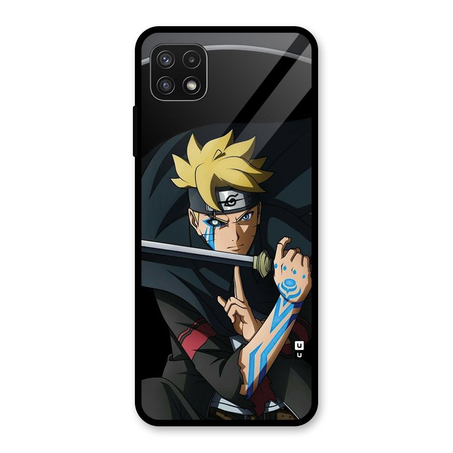 Boruto Uzumaki Stance Glass Back Case for Galaxy A22 5G