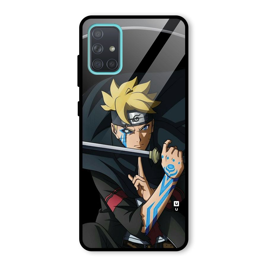 Boruto Uzumaki Stance Glass Back Case for Galaxy A71